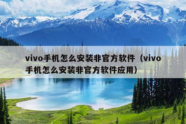 vivo手机怎么安装非官方软件（vivo手机怎么安装非官方软件应用）
